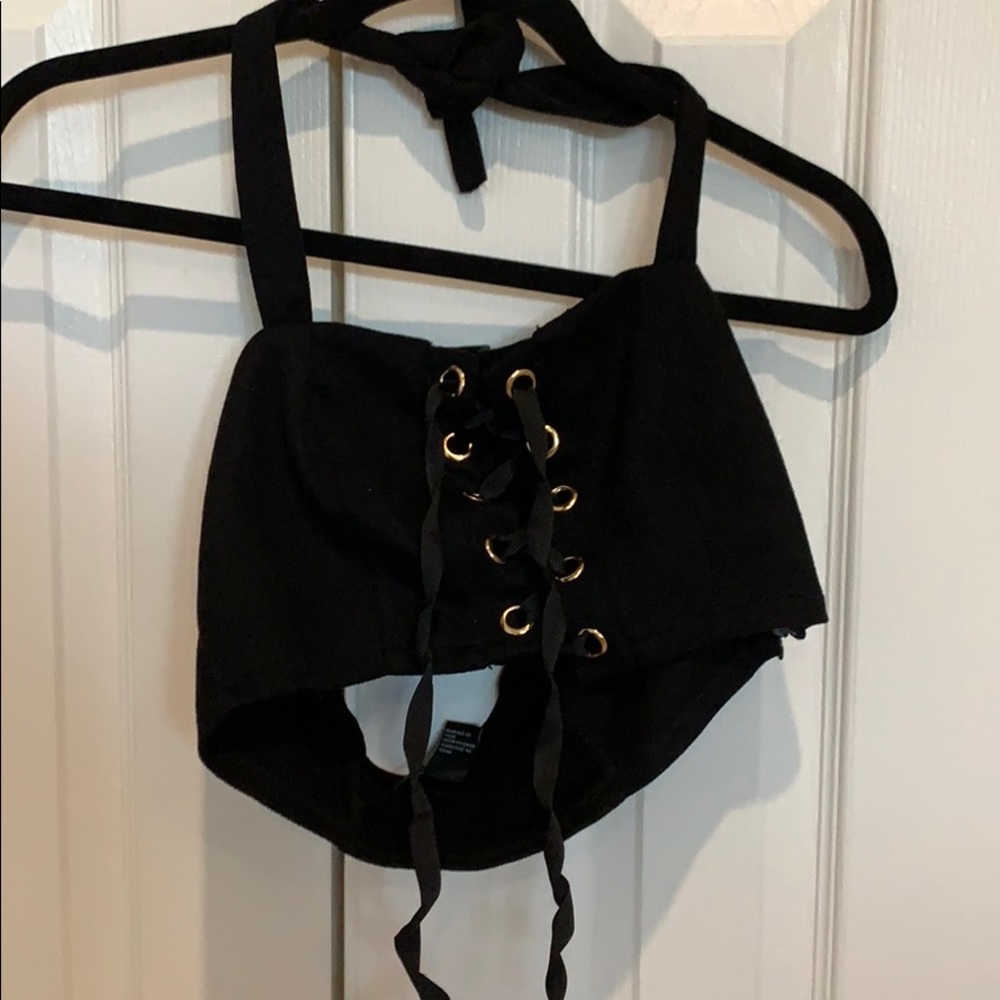 Forever 21 lace up halter top